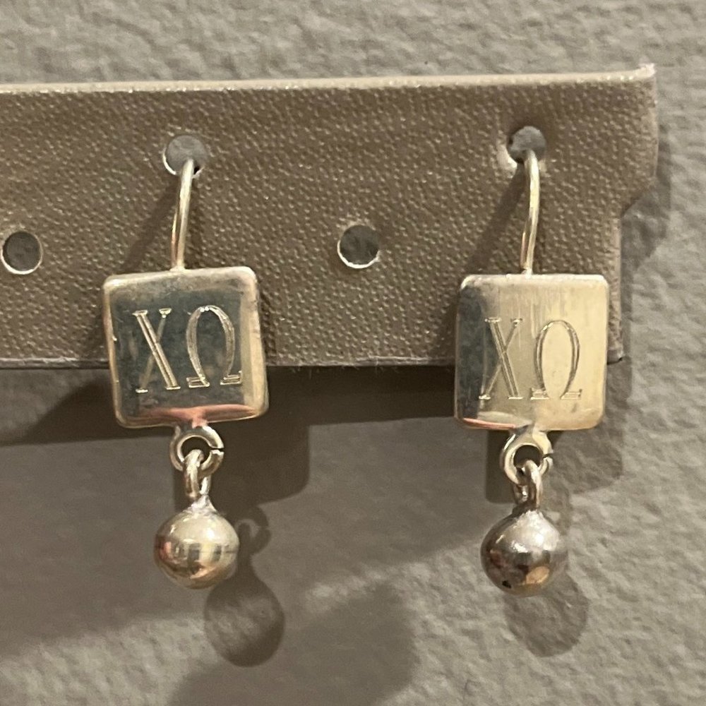 Chi Omega Sterling Silver Earrings